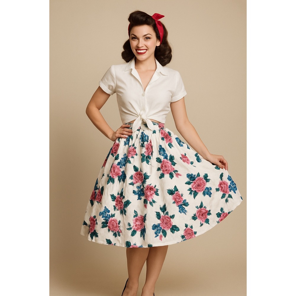 NWT Collectif Vintage-Style Floral Skirt | Size M‎